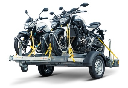 Remolque para 3 motocicletas HUMBAUR HM 752113, eje único, 750 kg