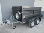 Remolque basculante hidráulico de 2 ejes con soporte lateral – Ruedas en el exterior - Imagen 2
